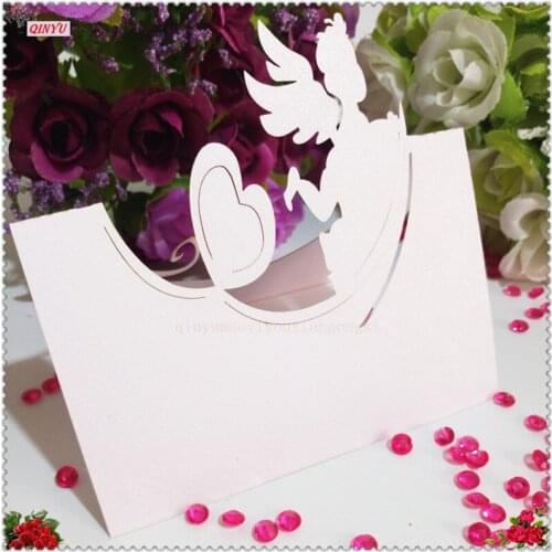 10/50pcs White Name Place Wedding Invitation Gift Table Card Wedding Decoration Birthday Mark Place Party Seating Card Blue 5z