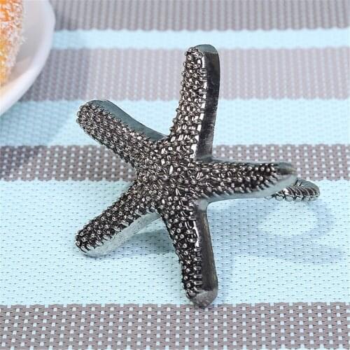 10pcs fashion metal napkin buckle creative starfish jewelry napkin ring hotel set table decoration napkin ring