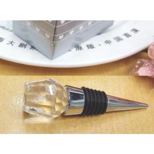 100pcs/LOT Wedding Supplies Romantic White Crystal Rose Wine Bottle Stopper for Event Party Return Gifts Free Shipping SN2100