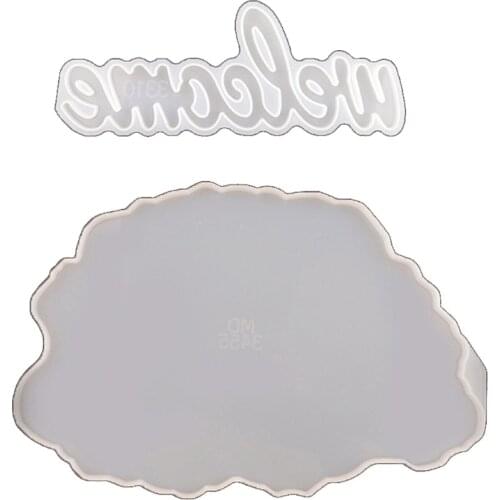 2 Pcs/Set Crystal Epoxy Resin Mold DIY House Door Hanging Plate Silicone Mould