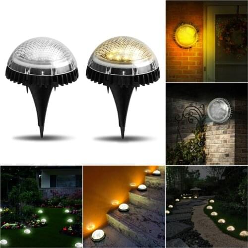 2pcs Solar Powered Ground Light Waterproof Garden Pathway Deck Lights With 8 LED Lamp for Home Yard Driveway Lawn Road