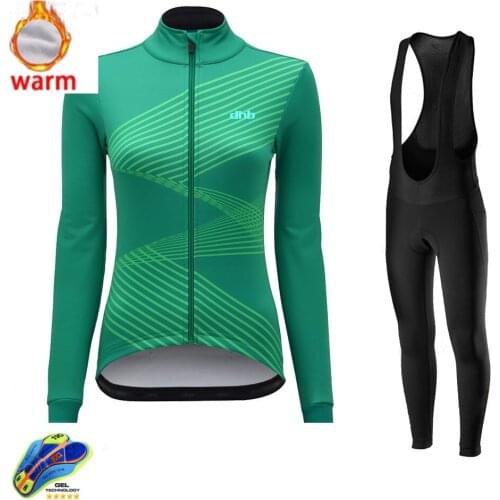 2021winter Warm Velvet Cycling Jersey Ladies Maillot Ciclismo Mountain Bike Cycling Jersey Set Bicycle Equipment Ropa Para Mujer