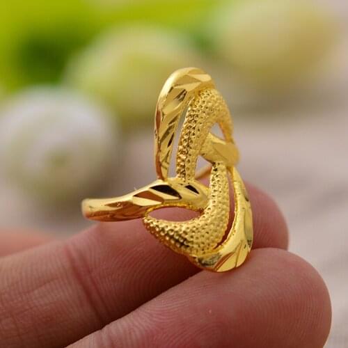 Annayoyo Unique RCouples omantic Africa Ethiopia Dubai Middle East Ring Women Men Engagement Wedding Ring Golden Female Ring