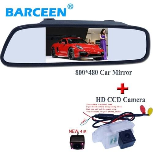 Free Shipping CCD HD Car Rear View Camera With 4.3 inch Car Rearview Mirror Monitor For Mitsubishi Lancer