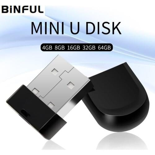 BiNFUL Black Super Mini Usb Flash Drive 32GB Usb Stick 2.0 Pen Drive Portable Memory Stick U Disk 4GB 8GB 16G 64GB Pendrive Gift