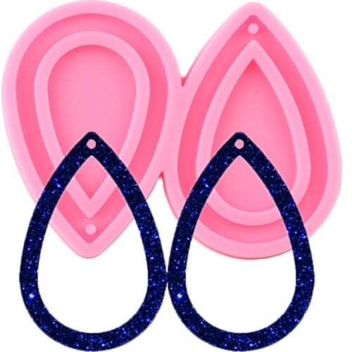 Shiny Glossy Drop Shape Earring Silicone Mold Jewelry Making Necklace Molds Pendant Polymer Clay Moulds