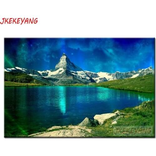 Large 5D Diy diamond painting Lake aurora Diamond Mosaic Rhinestone Embroidery cross stitch Y3701