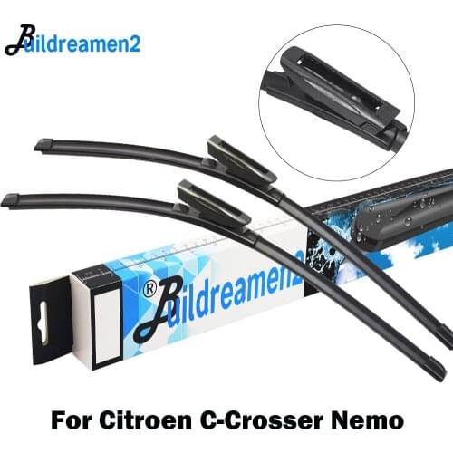 Buildreamen2 For Citroen C-Crosser Nemo Car Wiper Blade Rubber Frameless Windscreen Wiper