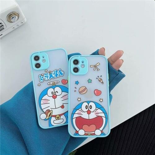 JAMULAR Cute Japan Anime Doraemon Phone Case For iPhone 12 11 Pro X XS MAX XR SE20 7 8 6 Plus Transparent Hard Cover Matte Coque