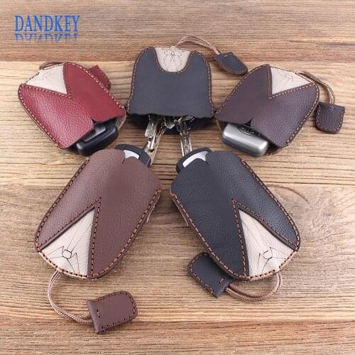 Dandkey Genuine Leather Car Key Case Keys Keychain For Toyota For Vw For Honda etc. Organizer Key Covers