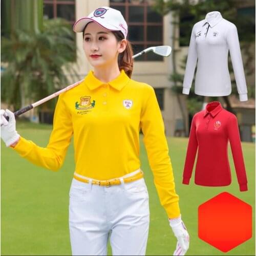 Spring autumn Lady Golf sportswear Womens Long Sleeve T-Shirt Slim breathable Quick Dry Embroidery LOGO Sports Shirt Tops
