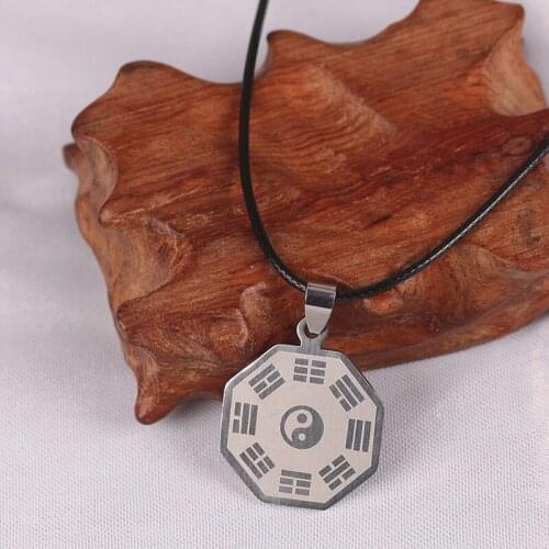 DIY Yin Yang Tai Chi Gossip Necklace For Men Women Stainless Steel Pendant Fashion Charm Necklaces Jewelry Gifts Dropshipping