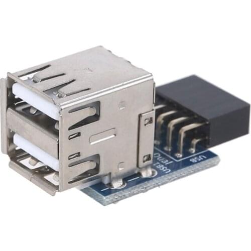 Two-Layer USB 2.0 Female Adapter Converter 2 Ports Motherboard Card Extender Internal PC Extender