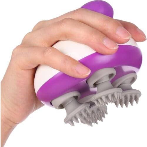 Electric Scalp Massager for Muscles Back Shoulder Calf Cordless Head Massager with 4 Kneading Heads Head Scratcher Stress Relax