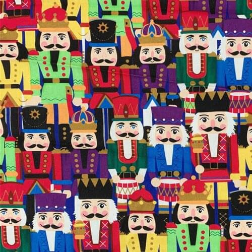 Toy Nutcracker Printed Cotton Fabric DIY sewing Clothing Tissue Telas Patchwork Girl boy skirt clothes bedding hat mask