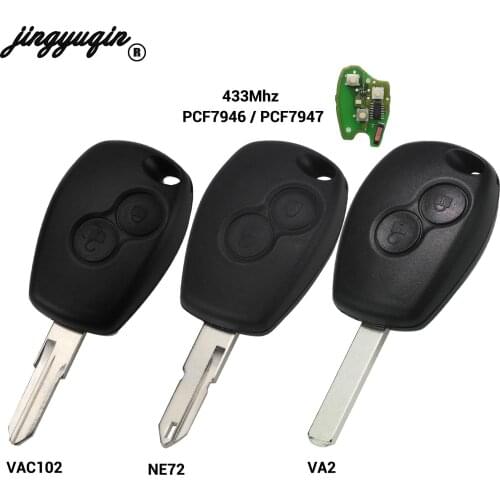Jingyuqin 2B Car Remote Key Fob for Renault Megan Modus Clio Modus Kangoo Logan Sandero Duster For Nissan Almera
