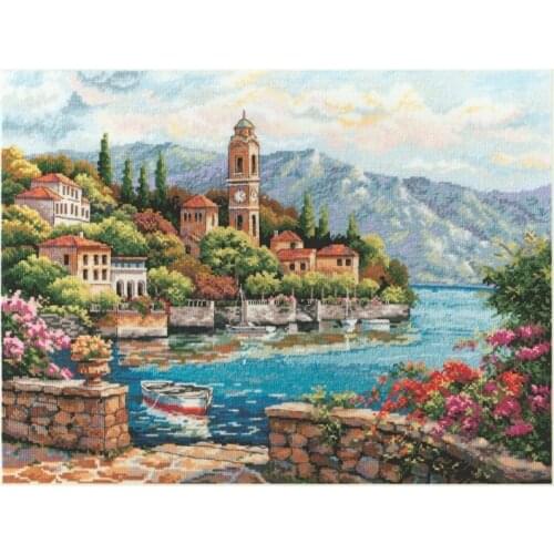 K-175 lakeside scenery Cross Stitch Set Cross-stitch Kit Embroidery Needlework Craft Packages Cotton Fabric Floss