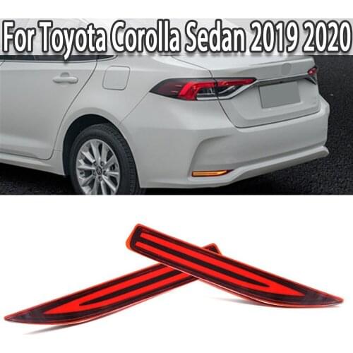 K-Car 1 Pair LED Rear Bumper Reflector Tail Light Fog Brake Turn Signal Indicator Lamp For Toyota Corolla Sedan 2019 2020
