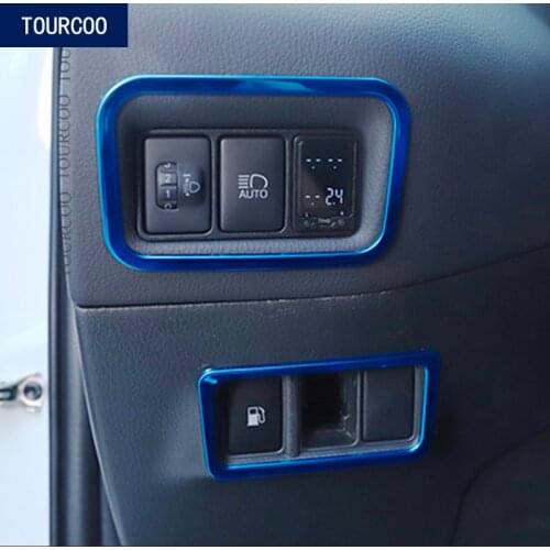 Headlight Switch Button Adjust Trim Gas Tank Cap Switch Decorative Cover Trims for Toyota C-HR CHR 2018