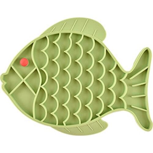 Dog Cat Slow Feeder Mat Pet Slowing Eating Trainer Fish-shaped Anti-Slip Licking Food Dispenser Pet Supplies JDH88