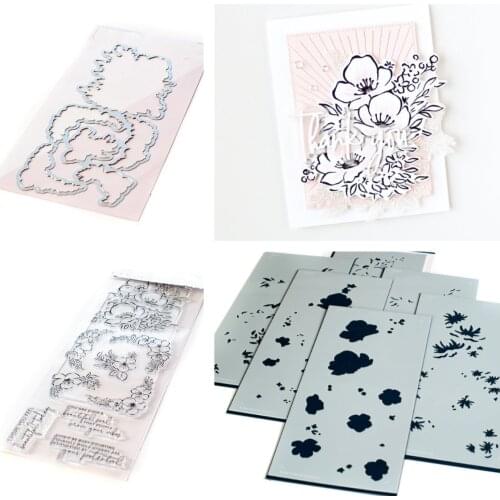 Flower Letter Pattern Metal Cutting Dies Stamps Stencil Scrapbook Diary Decoration Stencil Embossing Template DIY Greeting Card