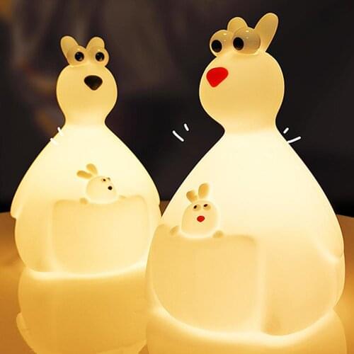 Cute Silicone Night Light Color Changing Lamp Recharging Gift for Children