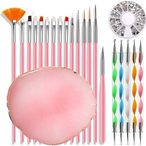 Nail Art Decorations Kit Full Manicure Set with Brushes Drill Pens Nails DIY Craft Gift for Girls Womens