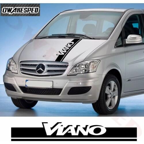 Car Hood Stickers Sport Styling Bonnet Stripes Decor Stickers For-Mercedes Benz Viano Auto Engine Cover Vinyl Decals
