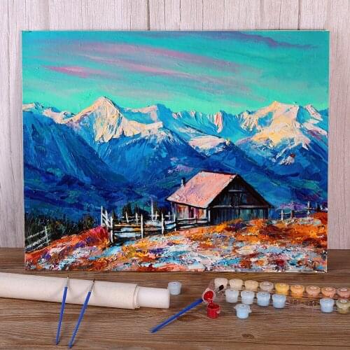 Landscape Sunny Winter Paint By Numbers Kit Oil Paints 50*70 Painting On Canvas Home Decoration For Children For Handiwork
