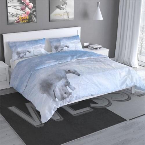 Polar Bear Duvet Cover Set Quilt Cover Pillowcase Set Children Bed Cover Kawaii Bed Linen With Animal Nordic Duvet Cover Set