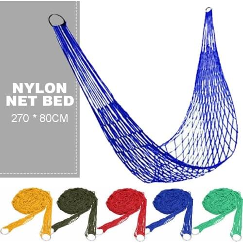5 Colors Portable Nylon Hammock Mesh Net Rope Outdoor Camping Garden Sleeping Swing Hanging Bed Chair Mesh Net Hammock