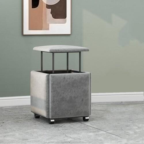 5 Pcs Simple Rubiks Cube Chair Sofa Stool Space-saving Living Room Combination Stool Leather Square Chair Shoe Stool Household