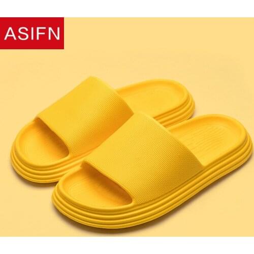ASIFN EVA Sole Women Slippers Men Bathroom Shoes Slides Anti-slip Summer Indoor Home Slippers Household Bath Sandals Women Shoes