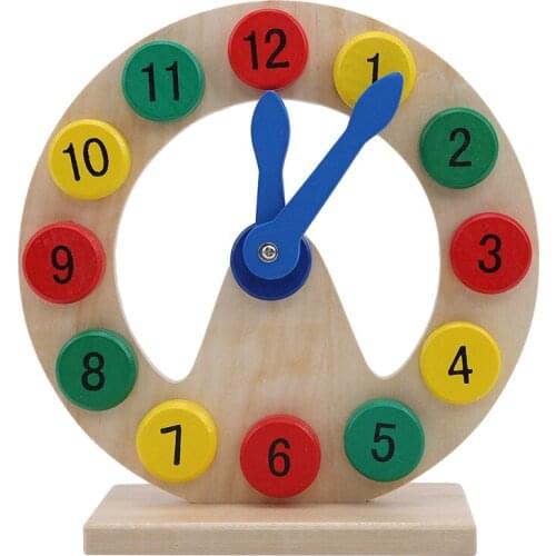 Building Blocks Education Teaching Children Color Wooden Clock Toy Children Digital Clock Toy Classic Wooden Clock Model