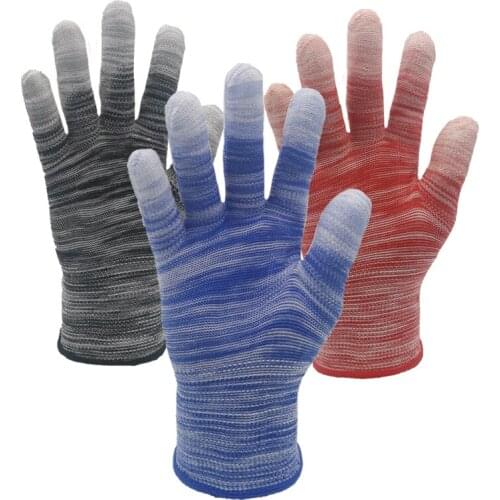 36 pairs of thin PU finger-coated nylon palm-coated gloves coated plastic wear-resistant non-slip garden gloves