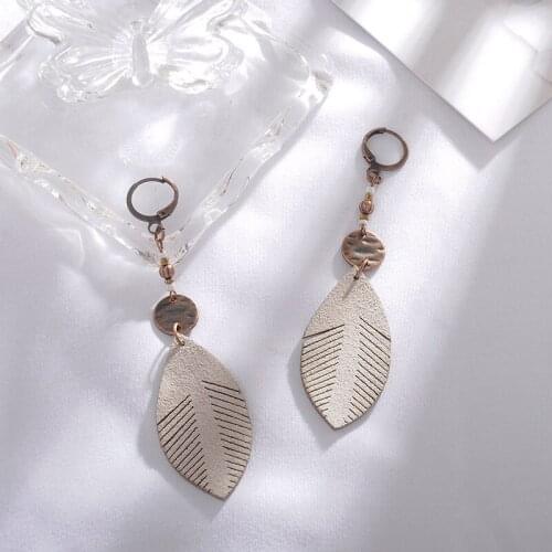 New Fashion Leaf Earrings 4 Colors PU Leaves Long Dangles Drop Earrings For Women Summer Earring Gift Jewelry