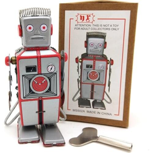 Antique Style Tin Toys Wind Up Toys Robots iron Metal Models for Children/Adult Home Decoration Craft