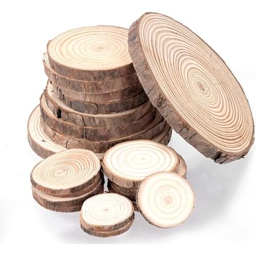 1/5/10Pcs DIY Crafts Natural Unfinished Wood Pine Slices Ornament Wedding Painting Birthday Decor Party Rustic Circles Christmas
