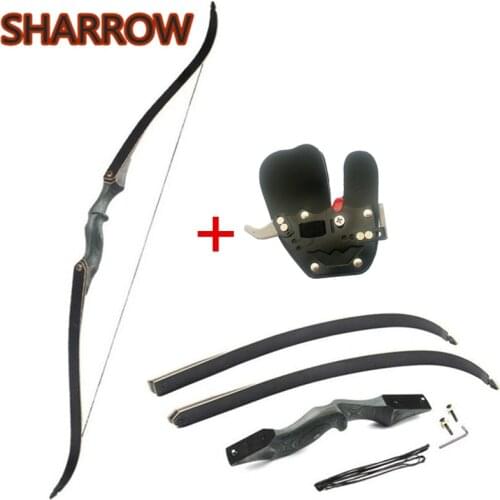 1Pc 30-60bls 60" Takedown Traditional Recurve Bow Black Bamboo Laminate Limbs Right Hand For Outdoor Shooting Training Archery