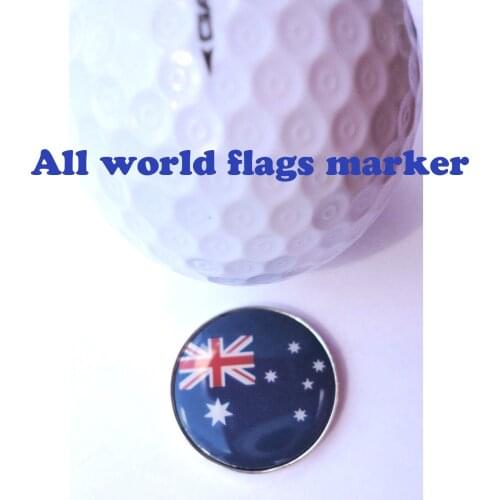 100pcs per lot 25mm doming ball marker world flags ball marker with glue coating full color printing golf ball marker