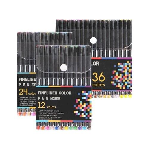 12/24/26 Colors Waterproof Hand-drawn Design Sketch Needle Pen Hand Drawing Liner Fineliner Cartoon Signature Pen