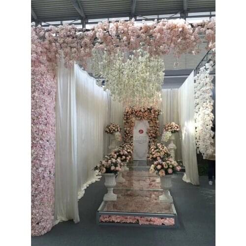 230cm Silk Sakura Cherry Blossom Vine Lvy Wedding Arch Decoration Layout Home Party Rattan Wall Hanging Garland Wreath Slingers