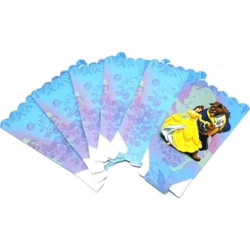 30pcs/lot Beauty Beast Theme Popcorn Boxes Happy Birthday Kids Girls Favors Decorations Baby Shower Party Events Gifts Candy Box