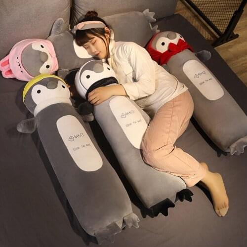 60/80/100cm Cartoon Penguin Plush Toys Creative Animal Penguin Turn to Bee Rabbit Panda Plush Pillow Nice Gift for Children Kids