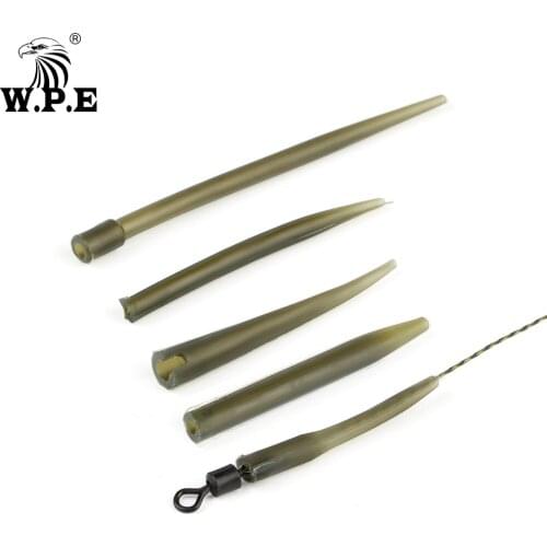 W.P.E Fishing accessorie Anti-tangle Sleeves Naked Line Atil Rubbers Hair Rig Tube Swivel Connector Terminal Carp Fishing 10pcs