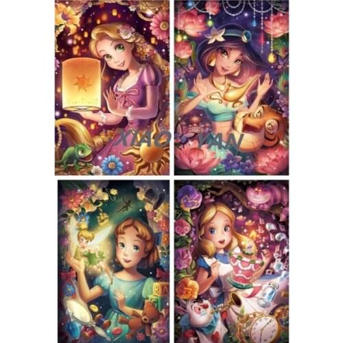 Diamond Painting Cartoon Jasmine Princess Diamond Mosaic Rhinestones Diamond Embroidery Art Cross Stitch Kits Home Decor