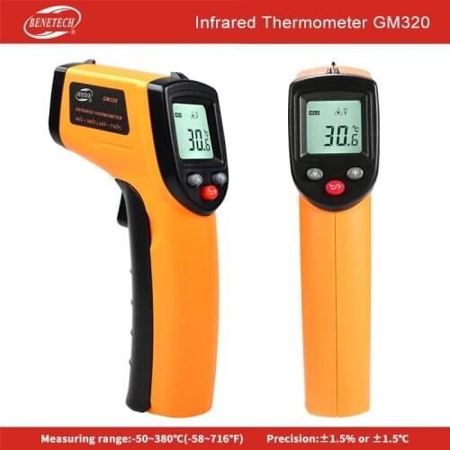 GM320 Non-Contact Laser -50~400 ℃ Infrared Thermometer Infrared Pyrometer IR Laser Temp Meter Industrial Pyrometer Point Gun