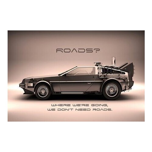More Style Back To The Future Car Art Print Silk Poster Home Wall Decor 24x36inch