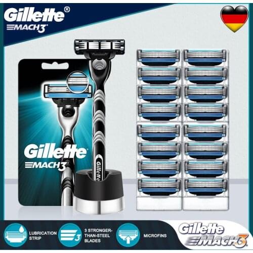 Gillette Mach 3 Shaver For Men Straight Razor Case Shaving Machine With Blades Safety Face Shave Cassettes For Beard Shavette