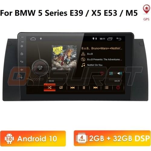 Quad Core 1 Din 9 Inch IPS DSP Android 10 Car NON DVD Player GPS Navigation for BMW X5 E53 E39 Support DAB+ OBD TPMS SWC